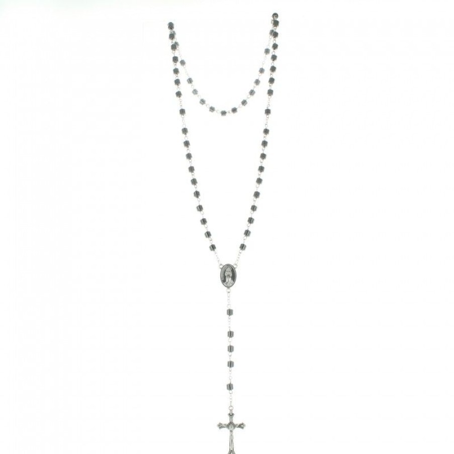 Palais du Rosaire Chapelet Metal | Chapelet De Lourdes En Pierre Hematite De 6 Mm