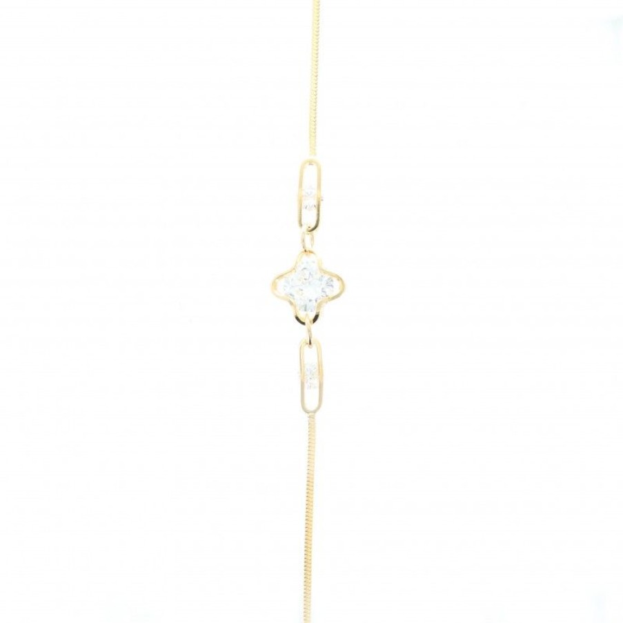 Palais du Rosaire Bracelet Fantaisie | Bracelet Religieux Dore Avec Petite Croix En Zircon