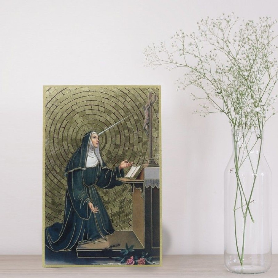 Palais du Rosaire Cadre Religieux | Cadre Religieux De Sainte Rita En Bois Avec Effet Mosaique 10X15Cm