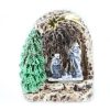 Palais du Rosaire Creche | Mini Creche En Metal Sainte Famille Dans Une Grotte 5Cm