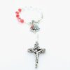 Palais du Rosaire Chapelet Argent | Chapelet Dizainier En Argent De Jesus Misericordieux Avec Grains Rouge Et Blanc