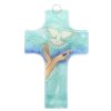 Palais du Rosaire Croix Religieuse | Croix Religieuse En Verre Illustree D'Un Lache De Colombe 8X12Cm