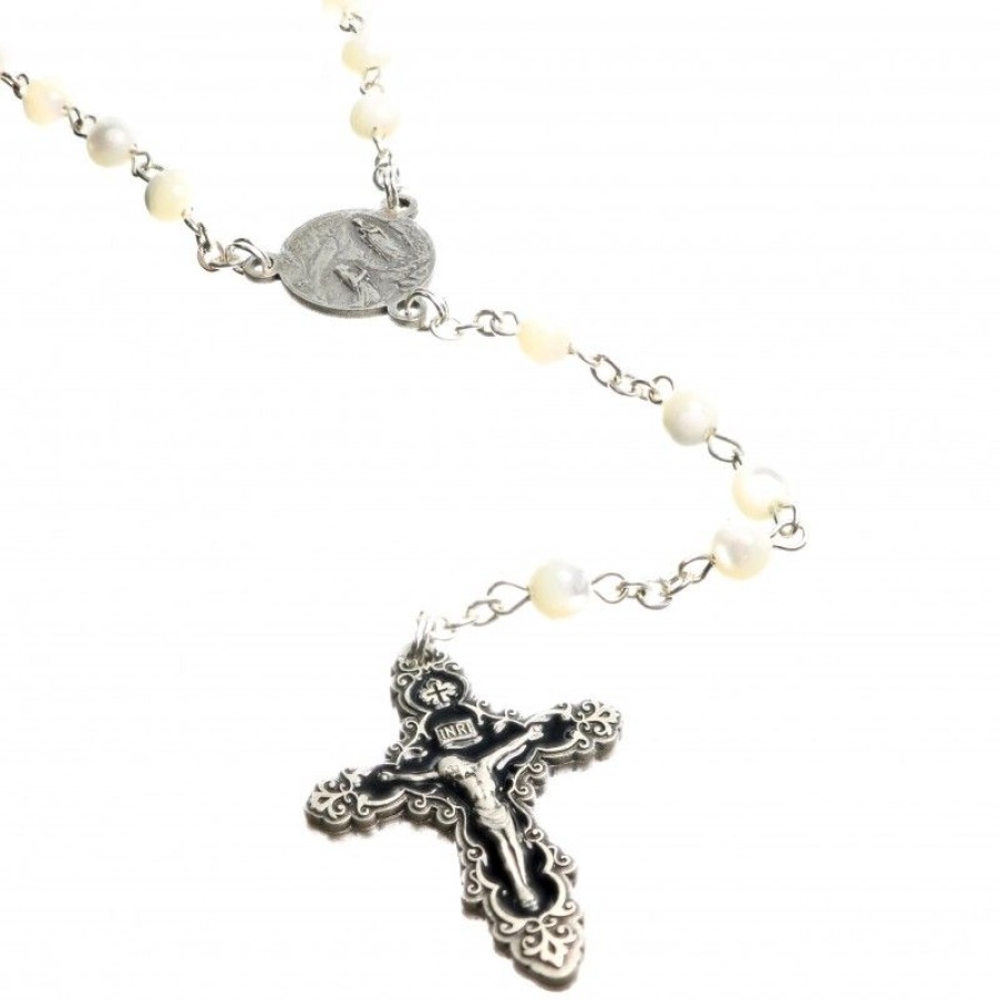 Palais du Rosaire Chapelet Nacre | Chapelet En Nacre Avec Croix Emaillee En Couleur