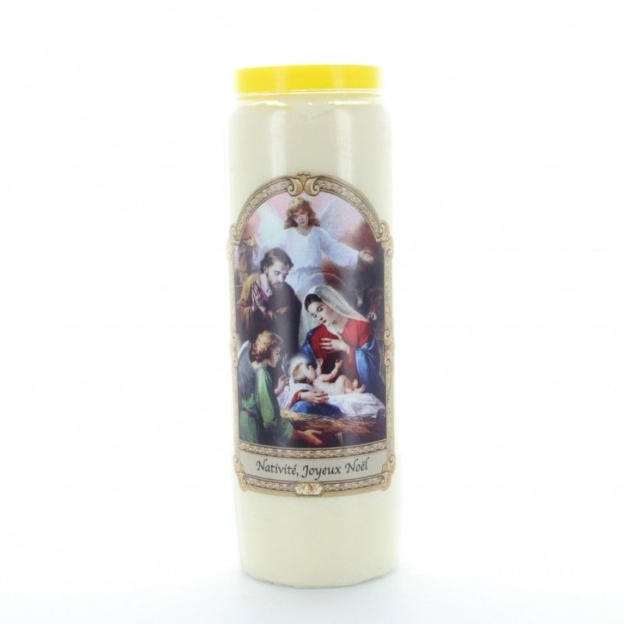 Palais du Rosaire Bougie Neuvaine | Lot De 3 Bougies Neuvaine Nativite, Joyeux Noel