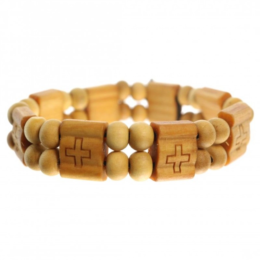 Palais du Rosaire Bracelet Fantaisie | Bracelet Chretien En Bois A Facettes