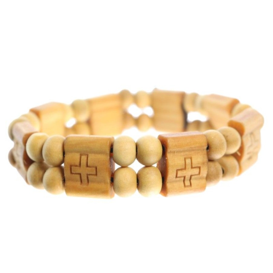 Palais du Rosaire Bracelet Fantaisie | Bracelet Chretien En Bois A Facettes