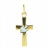 Palais du Rosaire Medaille Et Croix Plaque Or | Pendentif Croix En Plaque Or Avec Une Colombe Blanche