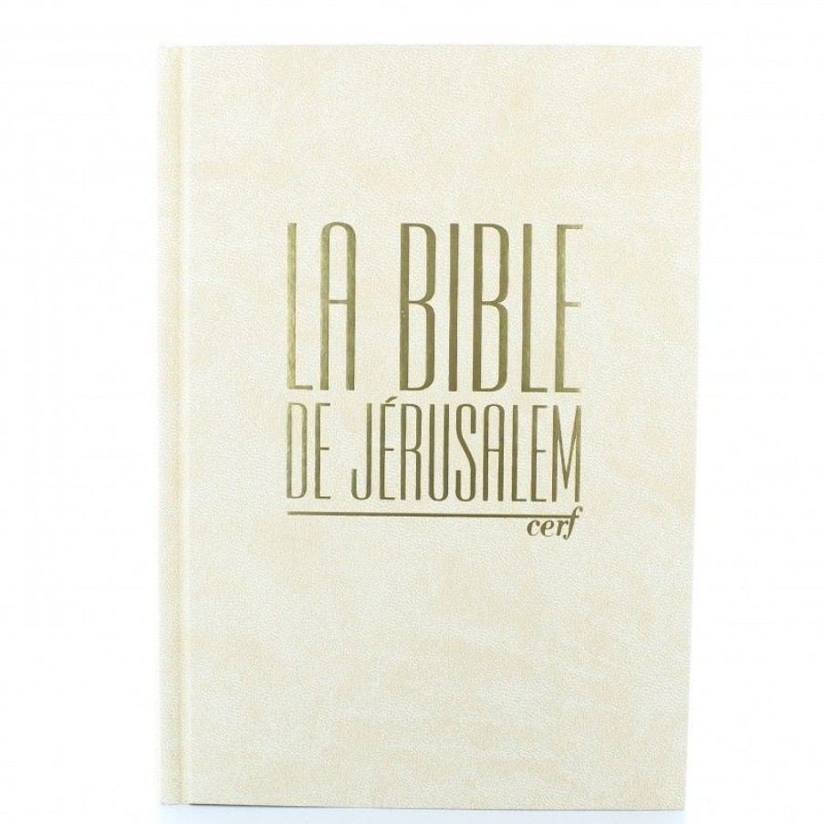 Palais du Rosaire Livre De Priere | Bible De Jerusalem Blanche Et Doree Format Compact 15X20Cm