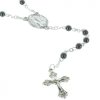 Palais du Rosaire Chapelet Pierre | Chapelet De Lourdes En Hematite Noire Et Coeur Apparition De Lourdes