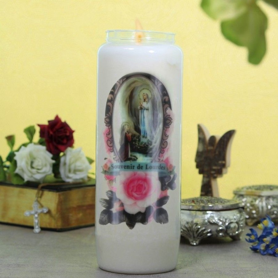 Palais du Rosaire Bougie Neuvaine | Bougie Neuvaine Apparition De Lourdes 17,5 Cm