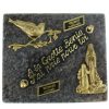 Palais du Rosaire Plaque Funeraire | Plaque Funeraire De Lourdes Rectangulaire En Granit Et Sujets En Bronze 12X18Cm
