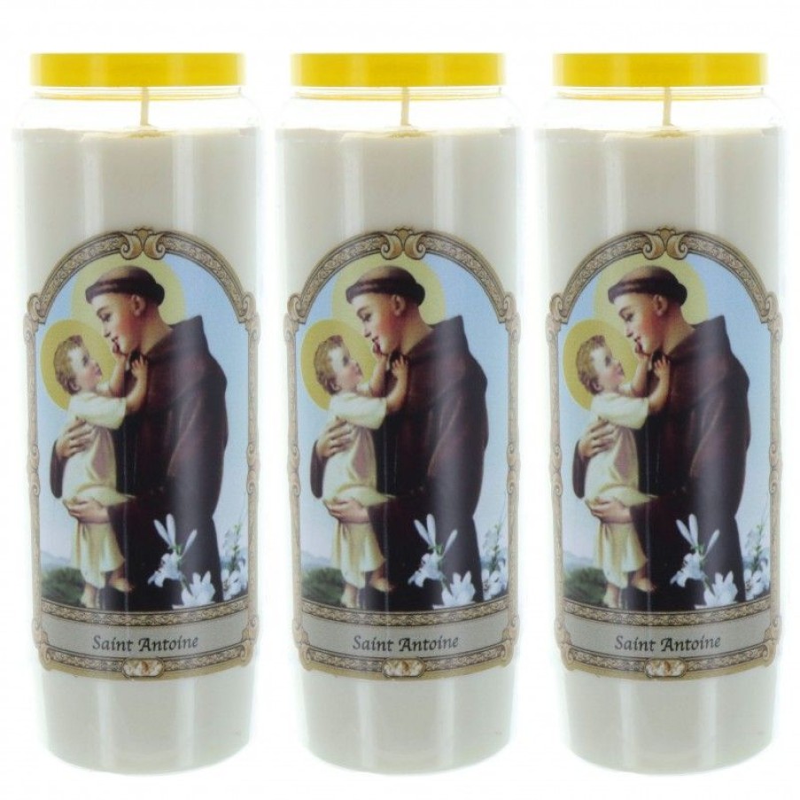 Palais du Rosaire Bougie Neuvaine | Lot De 3 Bougies Neuvaine De Saint Antoine 17,5Cm