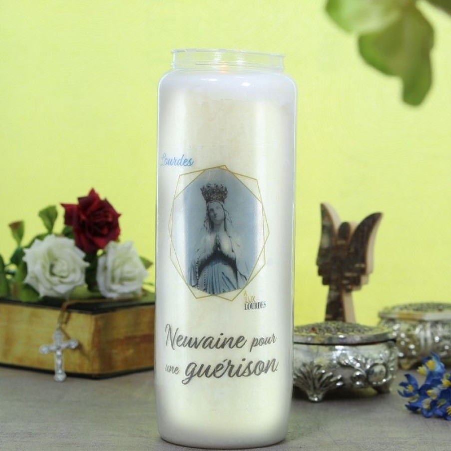 Palais du Rosaire Bougie Neuvaine | Bougie Neuvaine Pour Une Guerison 17,5Cm