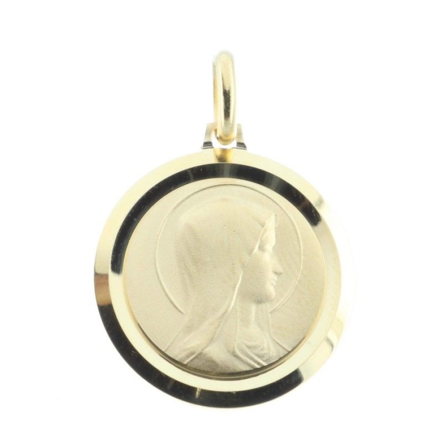 Palais du Rosaire Medaille Et Croix Plaque Or | Medaille Plaque Or Ronde, Portrait Vierge Marie Et Apparition De Lourdes