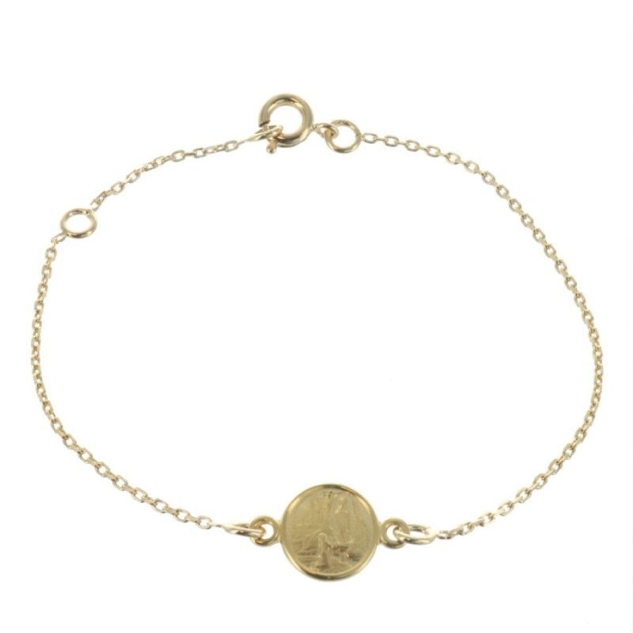 Palais du Rosaire Bracelet Plaque Or | Bracelet De Lourdes En Plaque Or