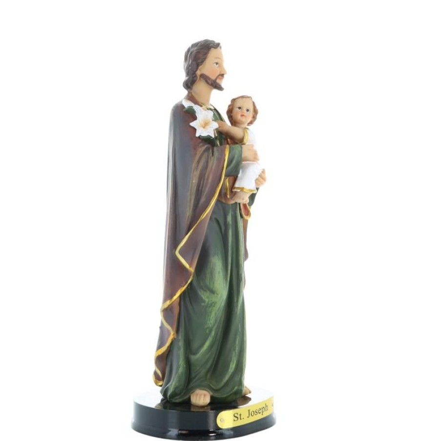 Palais du Rosaire Statue De Saint Joseph | Statue De Saint Joseph A L'Enfant En Resine Coloree 22Cm