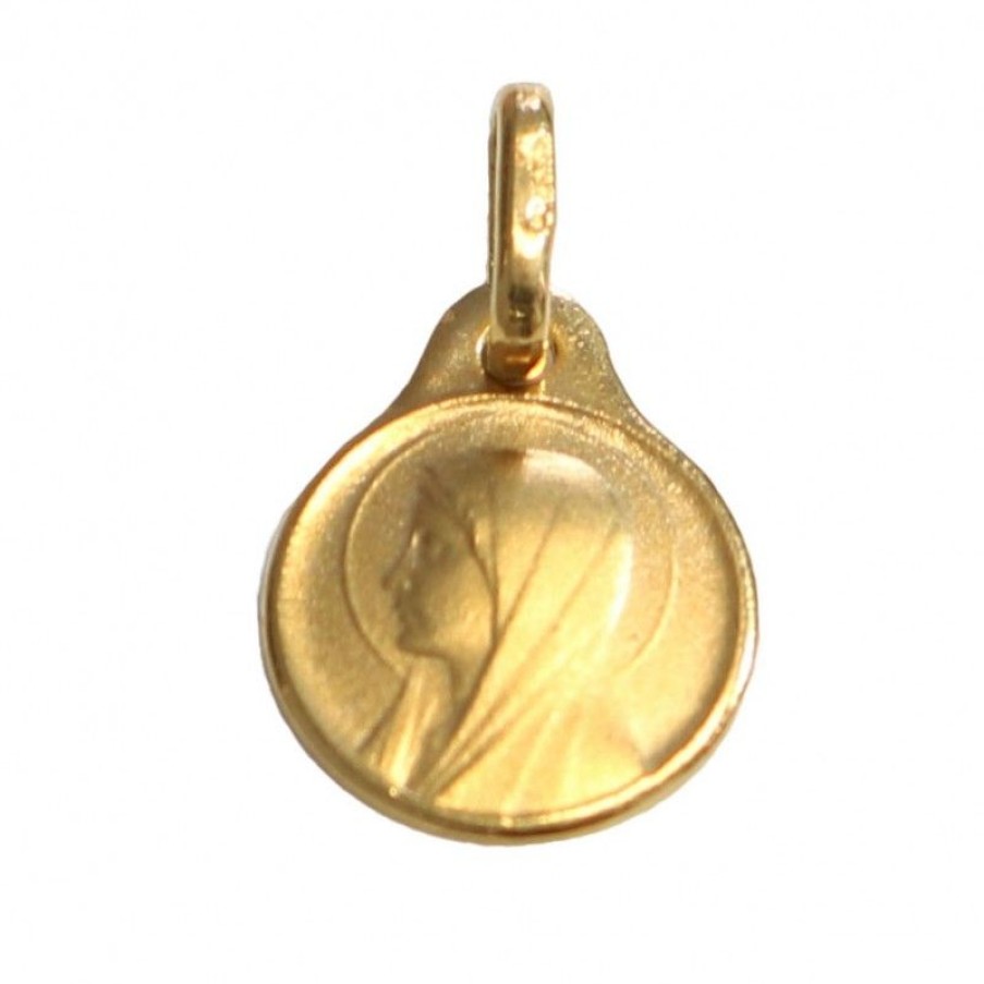 Palais du Rosaire Medaille Et Croix Or | Petite Medaille De La Vierge De Profil En Or