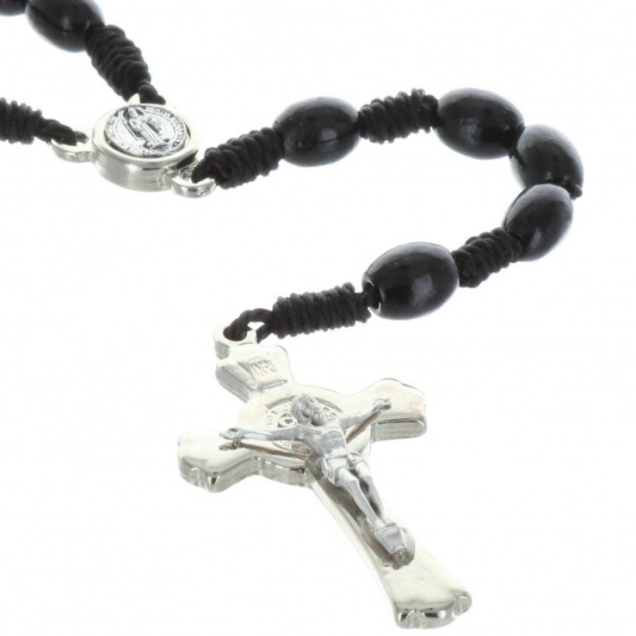 Palais du Rosaire Chapelet Corde | Chapelet Saint Benoit En Bois Et Coeur Medaille Saint Benoit