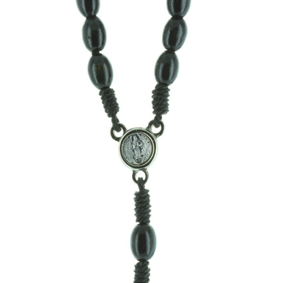 Palais du Rosaire Chapelet Corde | Chapelet Saint Benoit En Bois Et Coeur Medaille Saint Benoit
