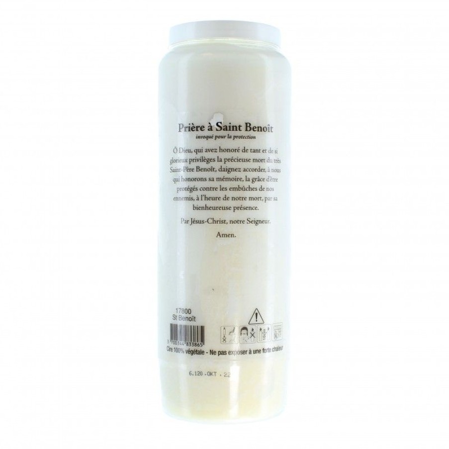 Palais du Rosaire Bougie Neuvaine | Lot De 6 Bougies De Neuvaine De Saint Benoit Avec Prieres