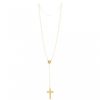Palais du Rosaire Chapelet Pierre | Chapelet Dore En Pierres Quartz De 6Mm Avec Croix Emaillee