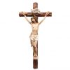 Palais du Rosaire Statue De Grande Taille | Crucifix Effet Bois Brut Avec Christ En Resine Coloree 61 Cm
