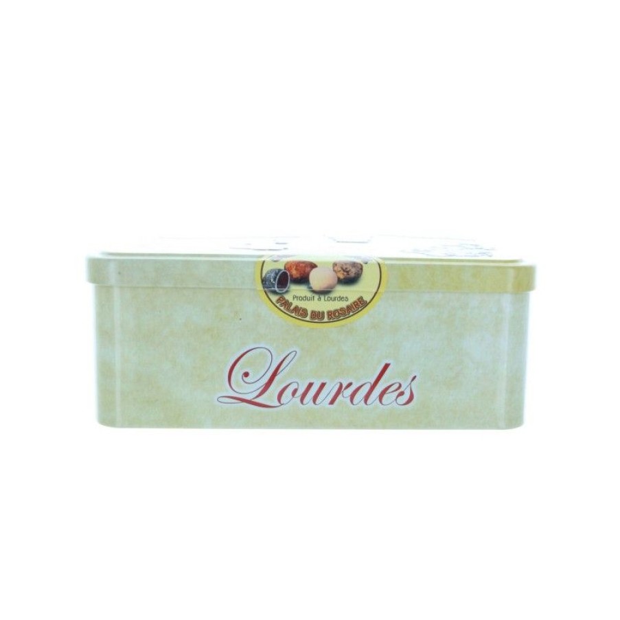 Palais du Rosaire Saveur Pyreneenne Et Regionale | Bonbons Cailloux Du Gave Aux Fruits 250 G Et Boite Metal De Lourdes.