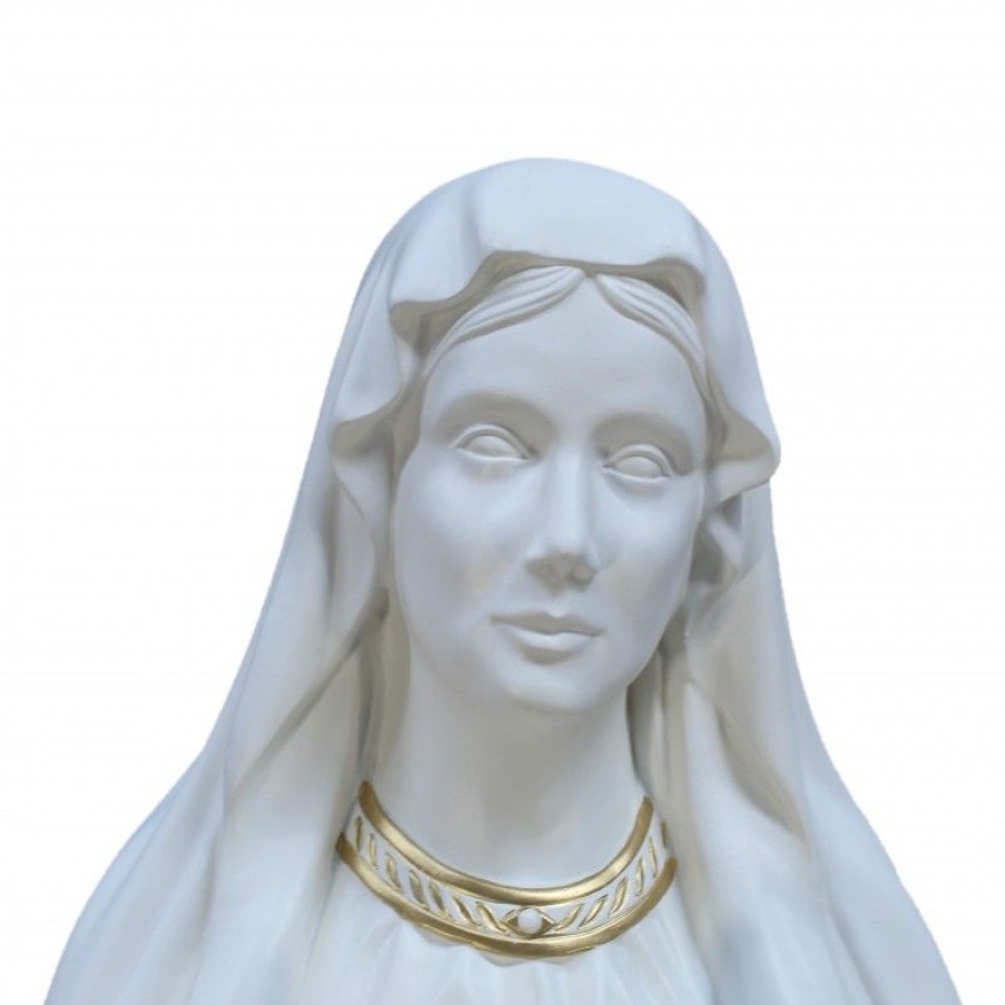 Palais du Rosaire Statue De Grande Taille | Statue Vierge Marie En Resine Blanche 150Cm