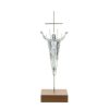 Palais du Rosaire Crucifix Metal | Crucifix Metal Argente Et Christ Ressuscite 19,5 Cm