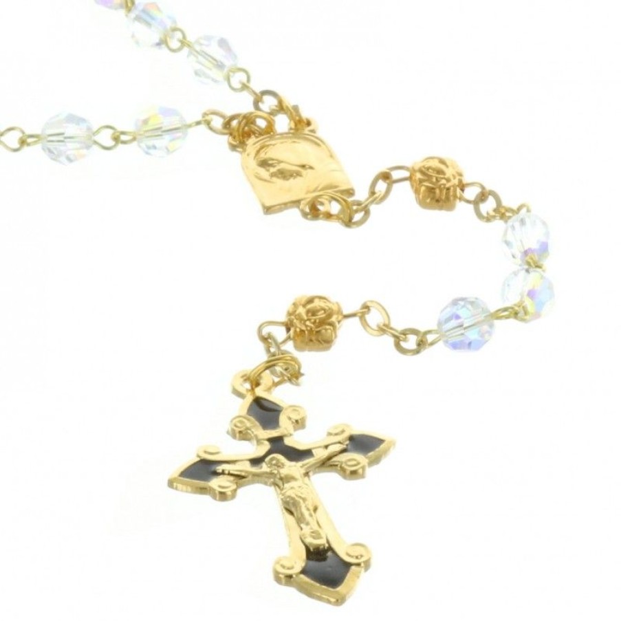 Palais du Rosaire Chapelet Cristal | Chapelet De Lourdes En Cristal Swarovski, Coeur Apparition De Lourdes Et Paters En Forme De Roses