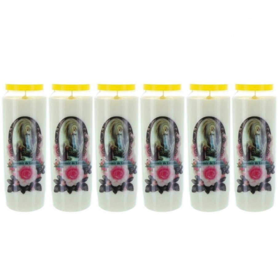 Palais du Rosaire Bougie Neuvaine | Lot De 6 Bougies De Neuvaine Apparition De Lourdes 17,5 Cm