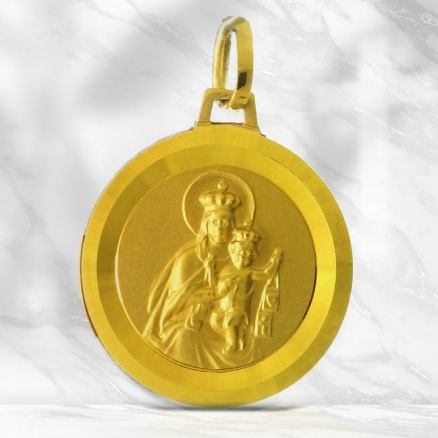 Palais du Rosaire Medaille Et Croix Or | Medaille Scapulaire De 16Mm En Or