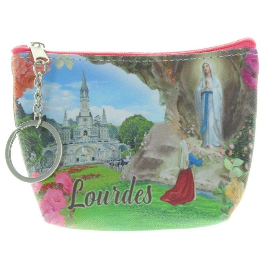 Palais du Rosaire Porte&Monnaie | Porte Monnaie De L'Apparition De Lourdes Avec Un Porte Cles