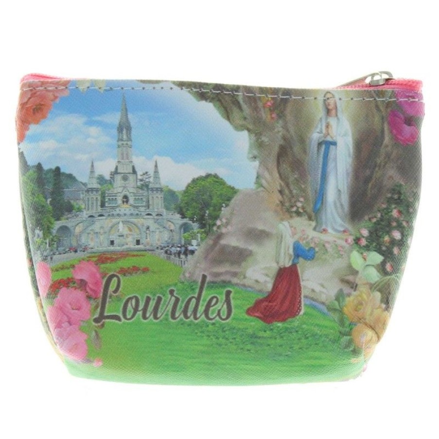 Palais du Rosaire Porte&Monnaie | Porte Monnaie De L'Apparition De Lourdes Avec Un Porte Cles