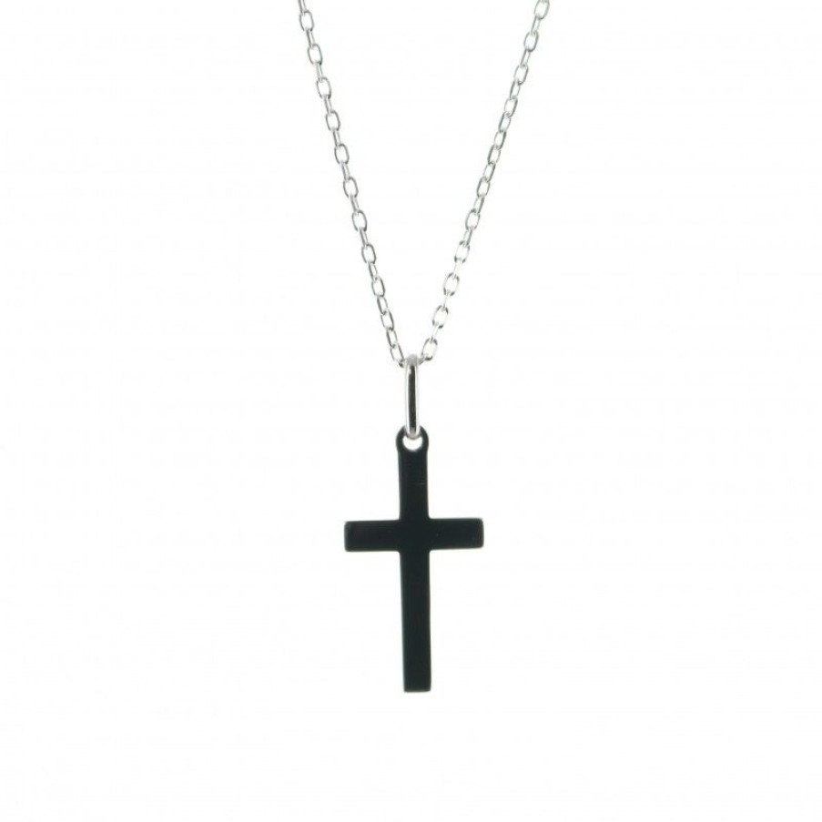 Palais du Rosaire Collier En Argent | Parure En Argent Avec Croix Biseautee 19Mm