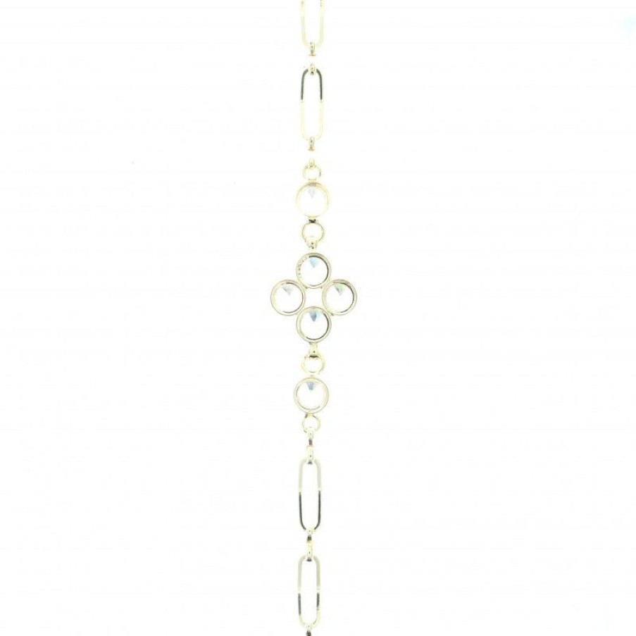 Palais du Rosaire Bracelet Fantaisie | Bracelet Religieux En Metal Dore Avec Croix En Zircon