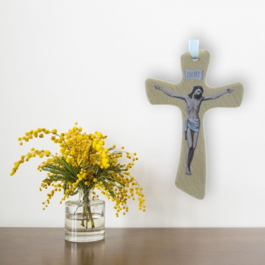 Palais du Rosaire Crucifix Bois | Crucifix Bois Avec L'Image Du Christ 10Cm