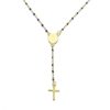 Palais du Rosaire Chapelet Dizainier | Collier Chapelet En Acier Dore Avec Perles Bleues