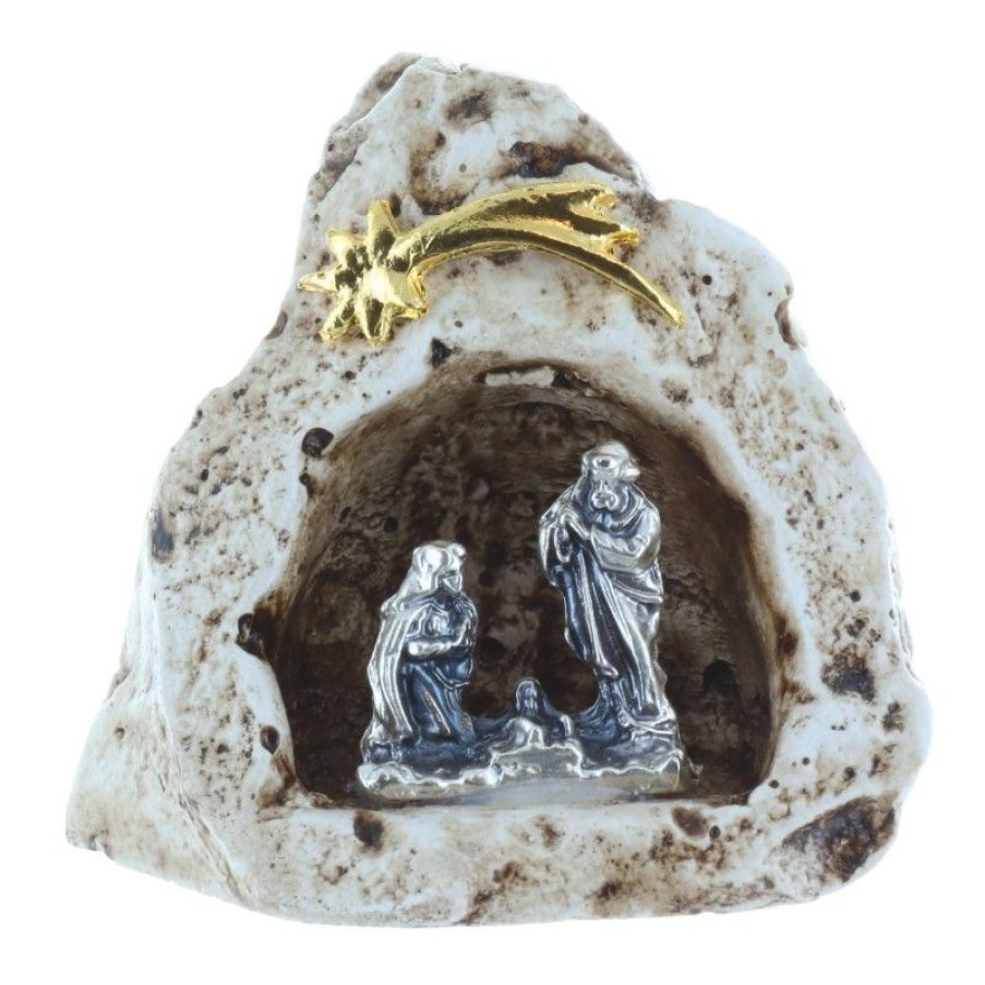 Palais du Rosaire Creche | Creche De Noel Dans Une Grotte En Resine 5,5Cm