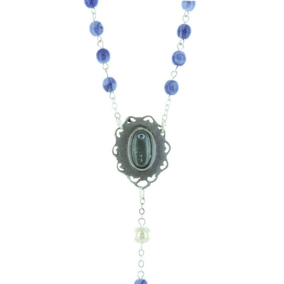 Palais du Rosaire Chapelet Verre | Chapelet Eau De Lourdes Grains Verre Et Coeur Apparition De Lourdes