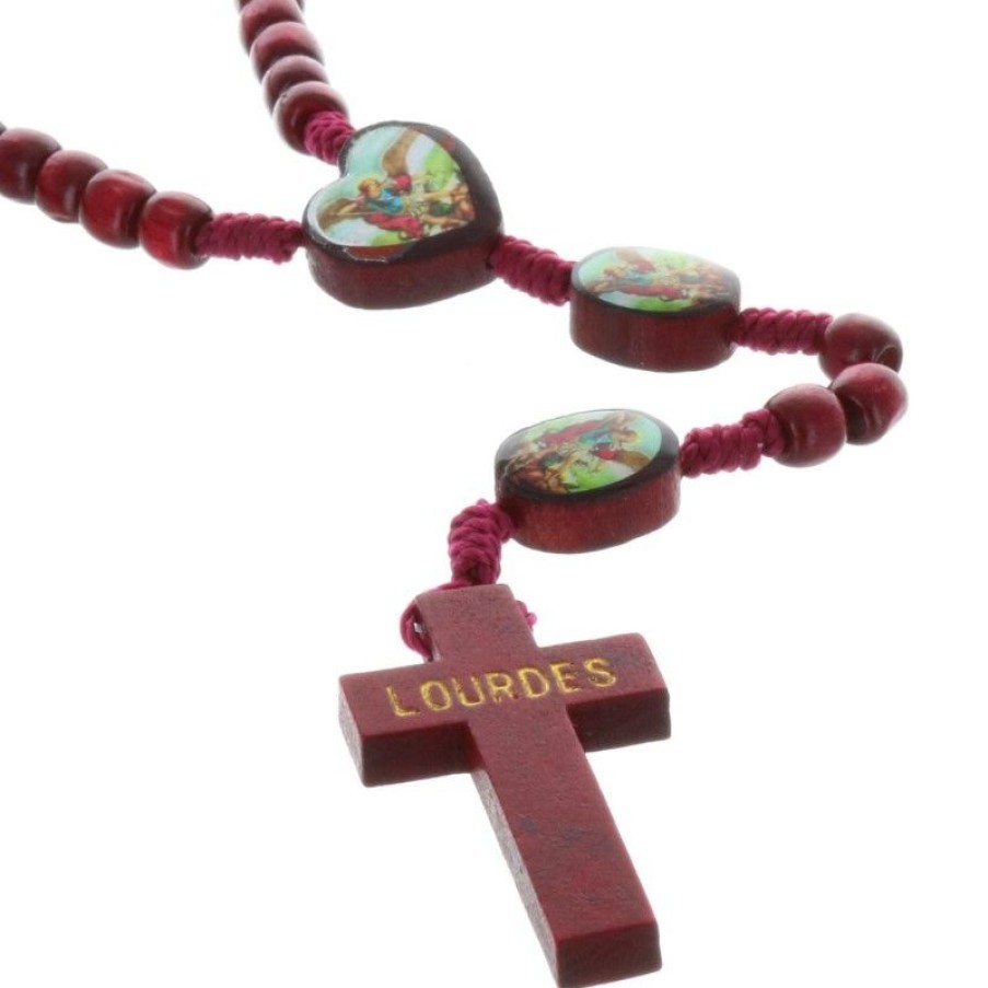 Palais du Rosaire Chapelet Bois | Chapelet Corde Saint Michel Avec Paters Images Et Croix De Lourdes