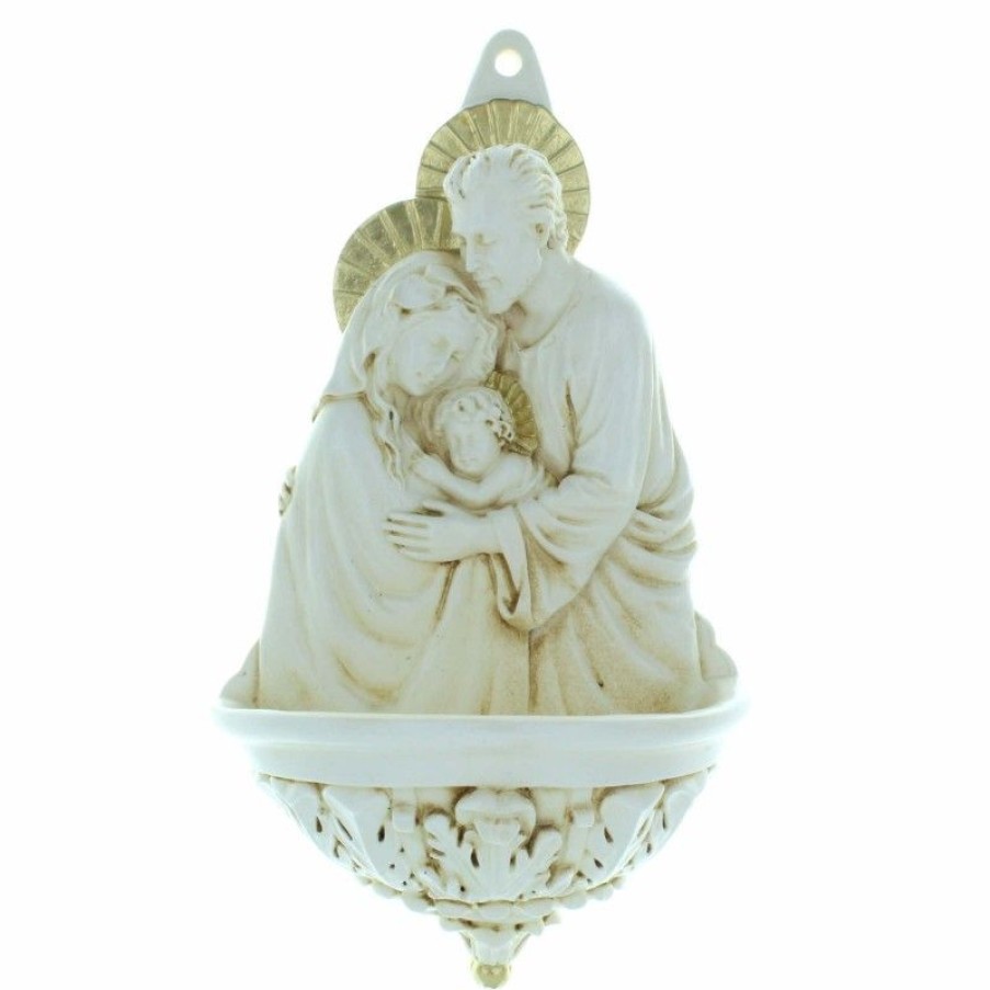 Palais du Rosaire Benitier | Benitier De La Sainte Famille En Resine 20Cm