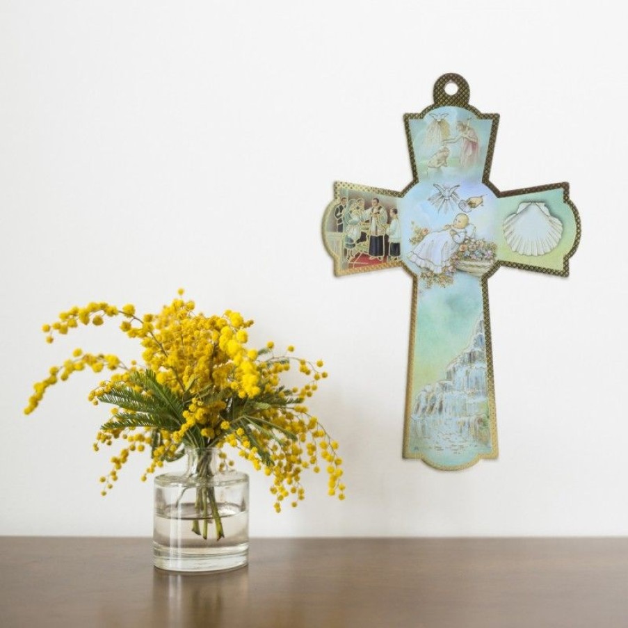 Palais du Rosaire Croix Religieuse | Croix De Bapteme 16 Cm