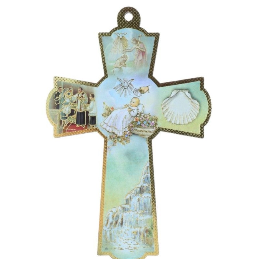 Palais du Rosaire Croix Religieuse | Croix De Bapteme 16 Cm