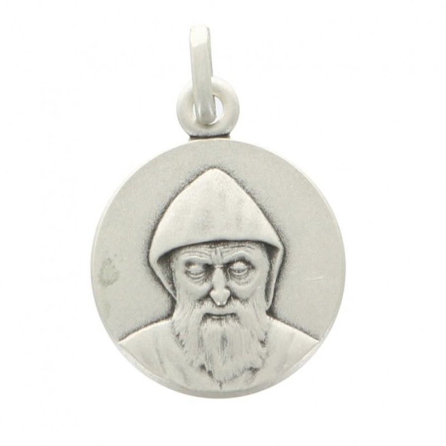 Palais du Rosaire Medaille Et Croix Argent | Medaille De Saint Charbel En Argent 16 Mm