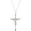 Palais du Rosaire Medaille Et Croix Argent | Parure En Argent, Pendentif Croix Avec Le Christ Et Chaine 50Cm