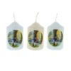 Palais du Rosaire Bougie Decorative | Lot De 3 Bougies Religieuses Cylindriques Apparition De Lourdes 6 Cm