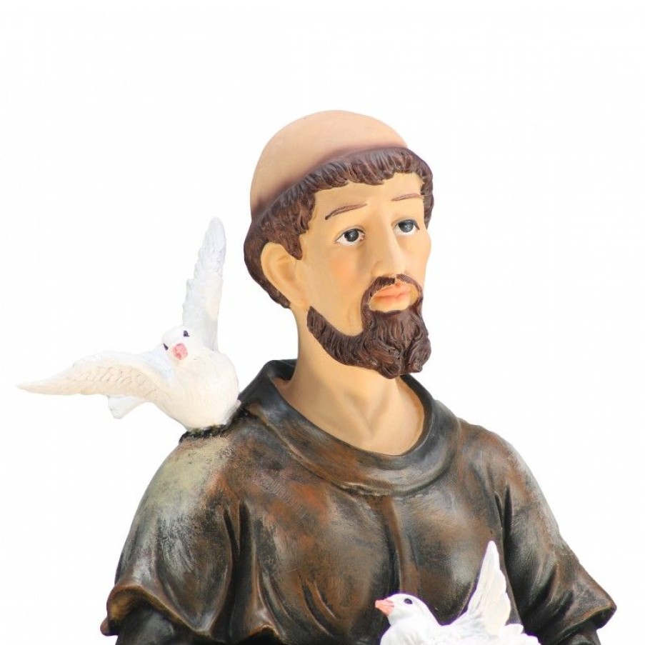 Palais du Rosaire Statue De Grande Taille | Statue En Resine De Saint Francois D'Assise De 81Cm