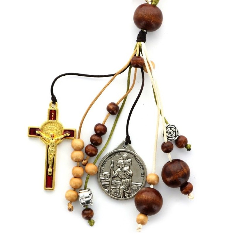Palais du Rosaire Chapelet Dizainier | Dizainier De Voiture Saint Christophe Et Croix Saint Benoit