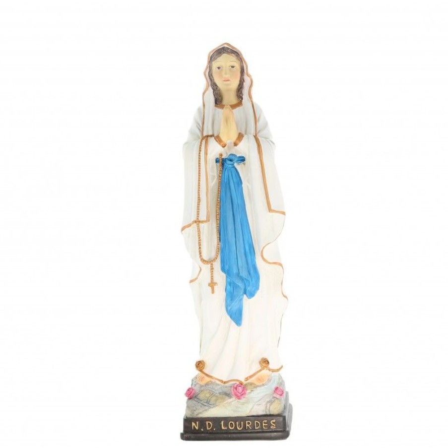 Palais du Rosaire Statue De Notre Dame De Lourdes | Statue De Notre Dame De Lourdes En Resine Coloree 40 Cm